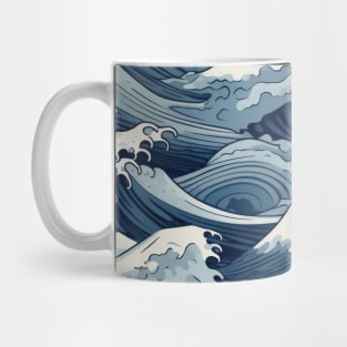 Ephemeral Crests: Hokusai Waves Reimagined Mug